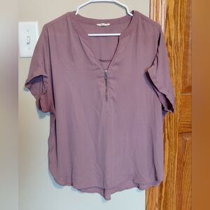 Maurices Dusty Purple Zip Blouse